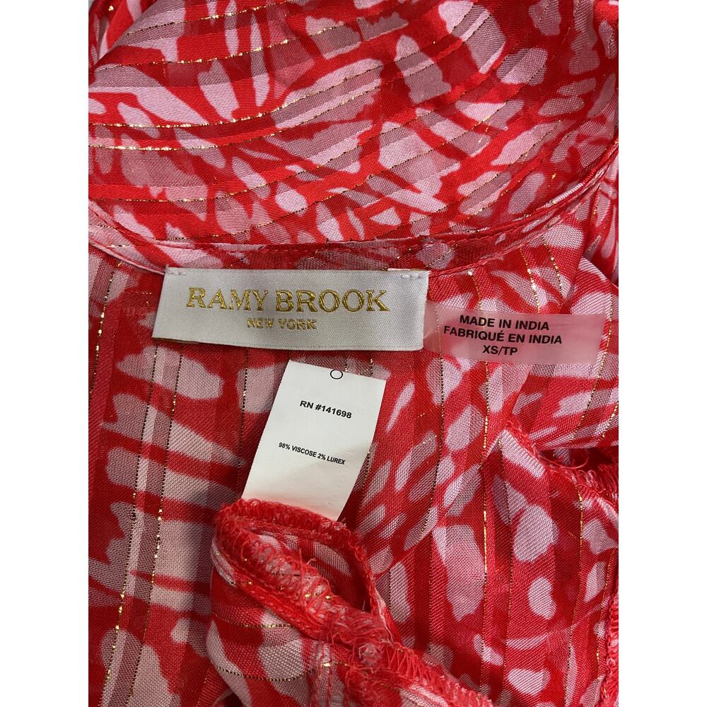 Ramy Brook Sheer Red Alyson Size XS Blouse - Picture 4 of 4